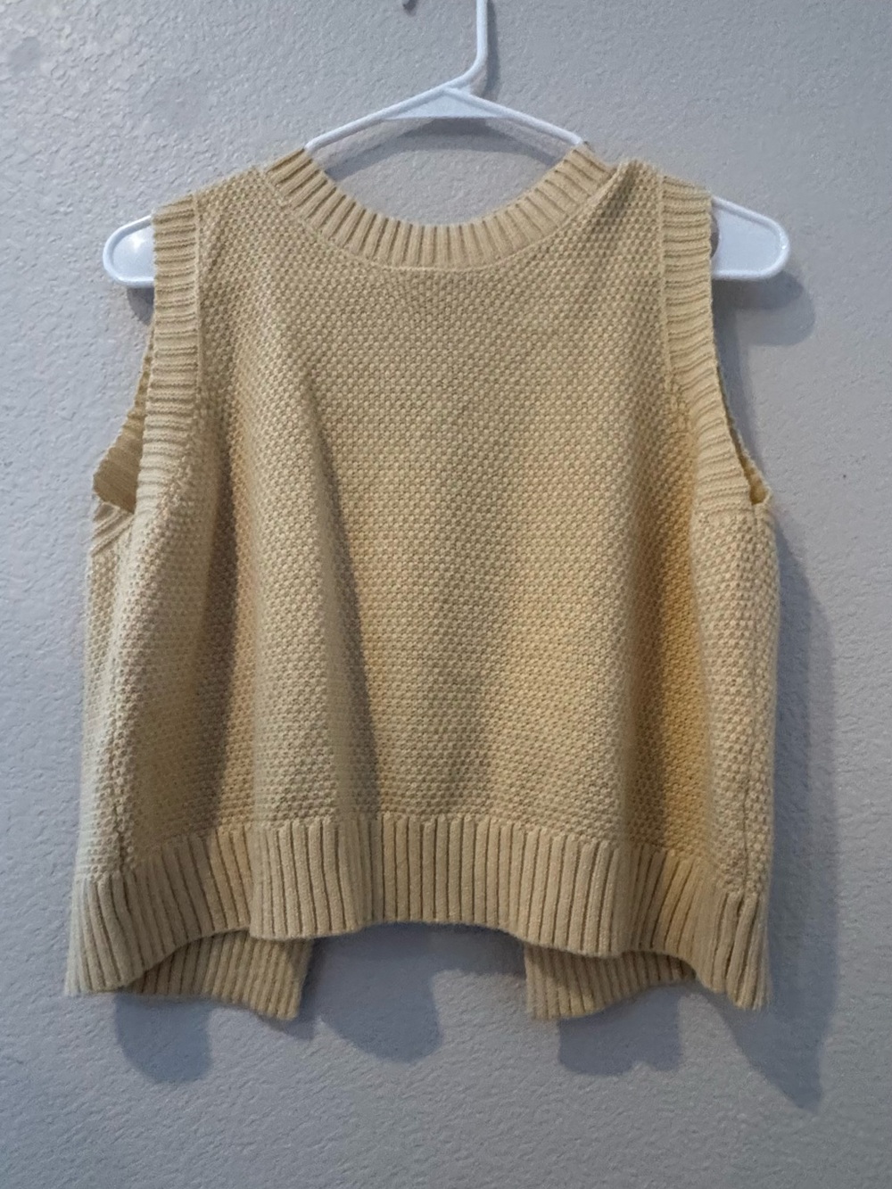 Soft Yellow Knit Tie-Back Vest